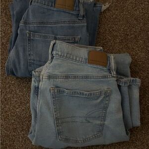 00 Short Baggy American Eagle Light and Medium Wash Jeans